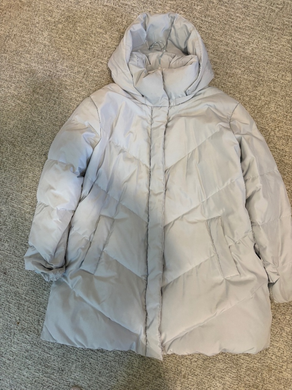 Ice blue down maternity coat - Picture 1 of 3
